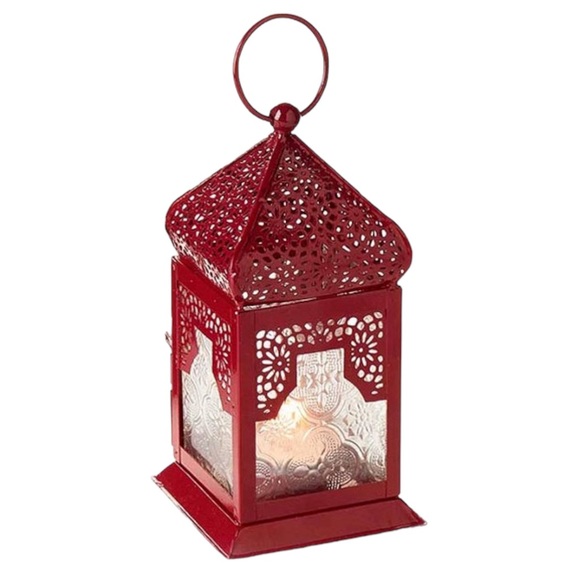 Fair Trade Maroon Moroccan Style Lantern - Picture 7 of 8